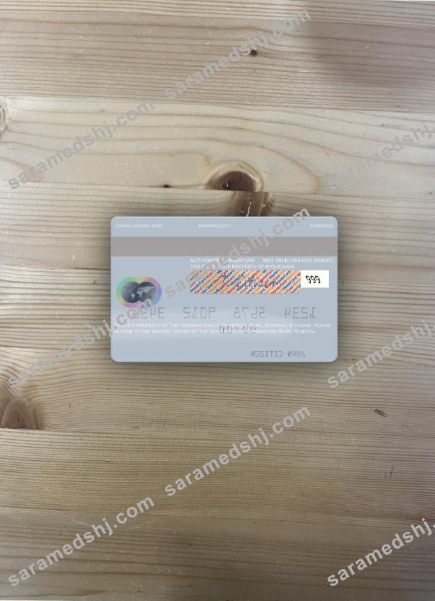 Senegal The International Commercial Bank mastercard photolook back